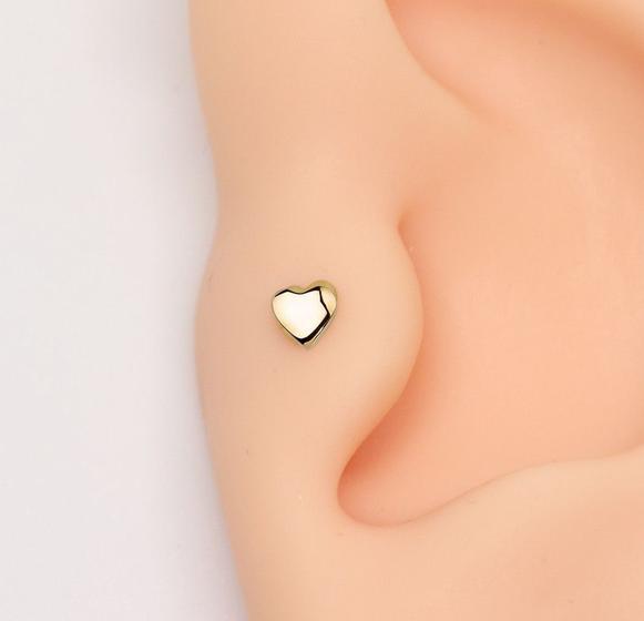 Imagem de Piercing Labret Coração em Aço PVD Gold