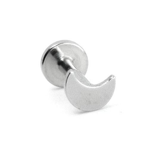 Imagem de Piercing Labret Lua Aço Cirúrgico Rosca Interna