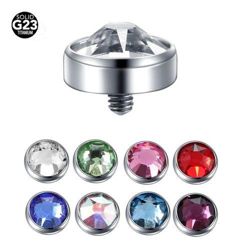 Imagem de Piercing Microdermal Prata Rosa Furtacor Pedra 3 Mm Topo