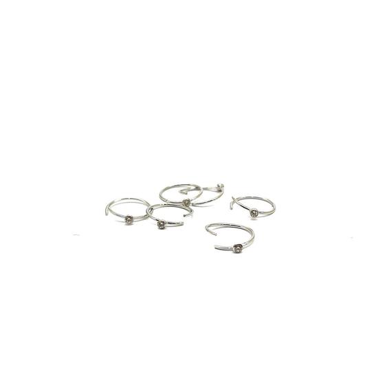 Imagem de Piercing Nariz Argola 8mm Ponto de Luz Zircônia Brilhante em Ouro 18K Branco 35720 k015