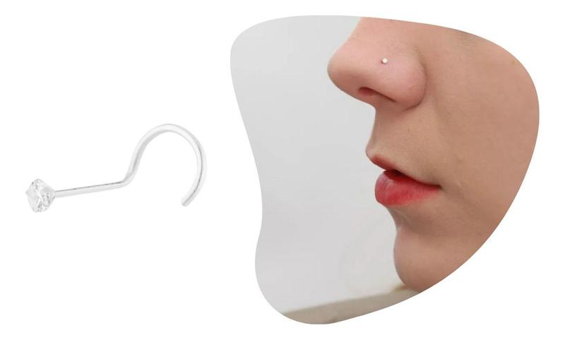 Imagem de Piercing Nostril Em Prata 925 Com Zircônia 1,5mm