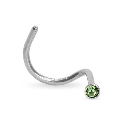 Imagem de Piercing Nostril para Nariz Aba Nasal  em Titânio com Zircônias Verde