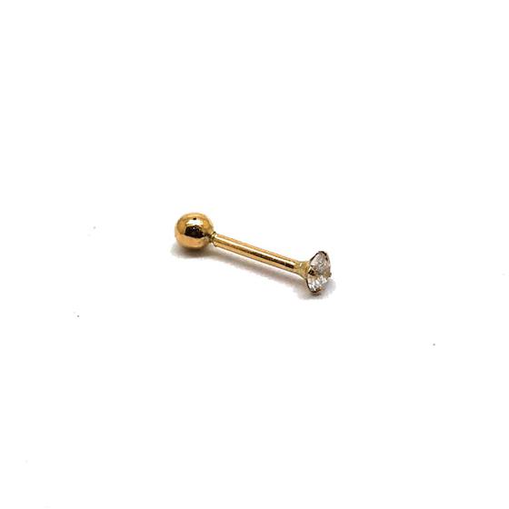 Imagem de Piercing Ouro 18K Ponto de Luz Zircônia Brilhante 3mm Haste com 8mm  25789 K035