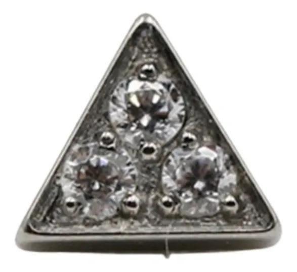 Imagem de Piercing Para Hélix Triangulo Com Pedra Cristal Em Titânio