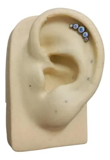 Imagem de Piercing Para Orelha Cluster Com Pedra Titânio