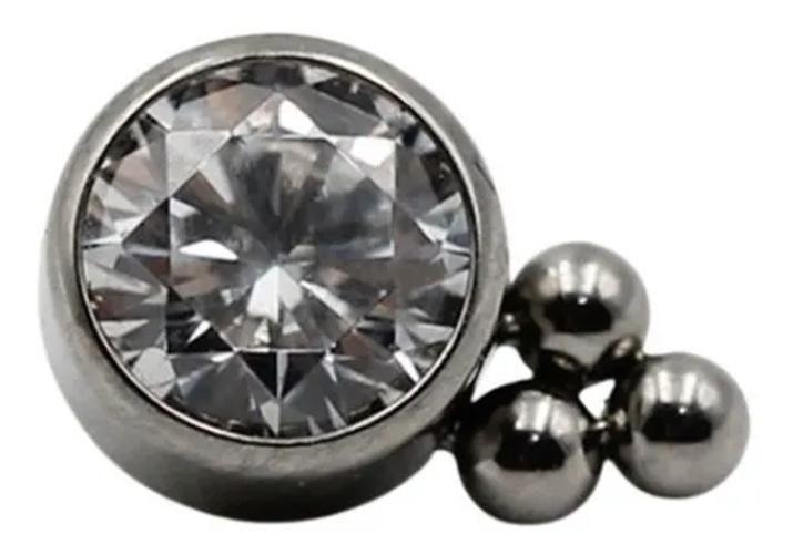 Imagem de Piercing Para Orelha Com Pedra Cristal Titânio Com Esferas