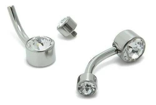 Imagem de Piercing Para Umbigo Em Titânio Astm136 Com Zirconia Cristal