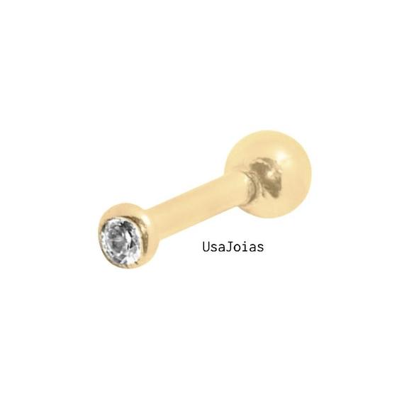 Imagem de Piercing Ponto de Luz 1,9mm Cartilagem Tragus Helix haste 6mm Ouro 18k 26419 K030
