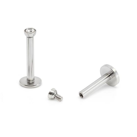 Imagem de Piercing Ponto de Luz Rosca Interna com Zircônias 2mm