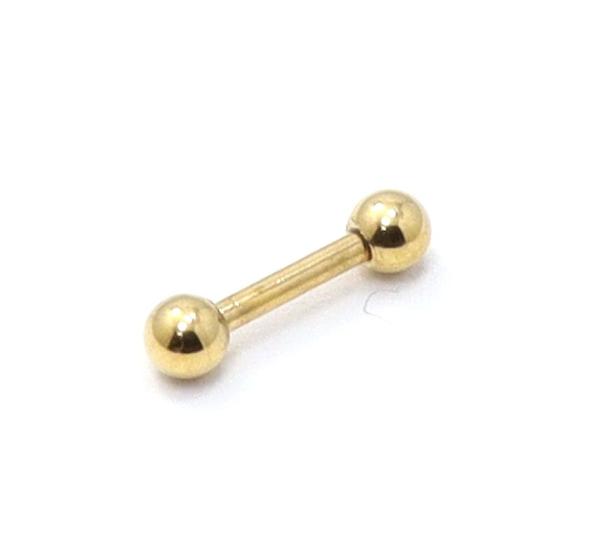 Imagem de Piercing Reto Microbell em Aço Cirúrgico PVD Dourado