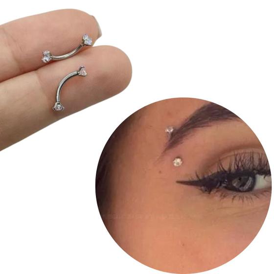 Imagem de Piercing sobrancelha umbigo labio com zircônia aço cirurgico