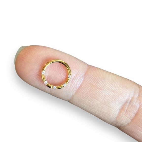 Imagem de Piercing Titânio Argola Pvd Com Zircônia Orelha Septo Click