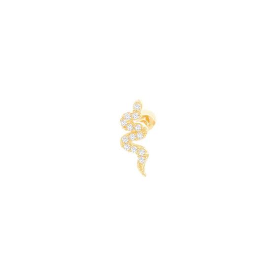 Imagem de Piercing Tragus em Ouro 18K Cobra com Zircônias - AU12800