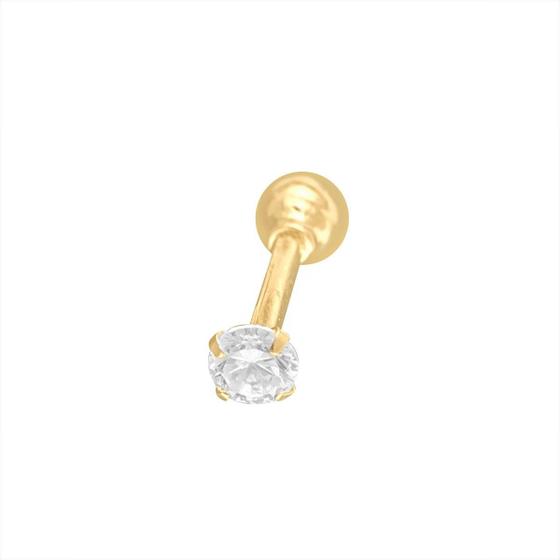 Imagem de Piercing Tragus Em Ouro 18k Com Zircônia Cartilagem Hélix