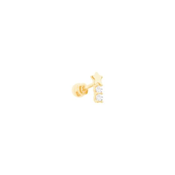 Imagem de Piercing Tragus em Ouro 18K Estrela com Zircônias - AU12798