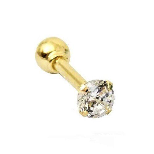 Imagem de Piercing Tragus Ponto de Luz Cartilagem em Ouro 18k