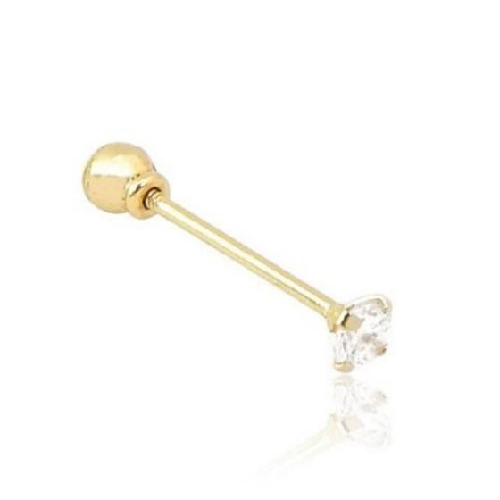 Imagem de Piercing Tragus Reto - Ouro 18K (Maciço)- Zircônia