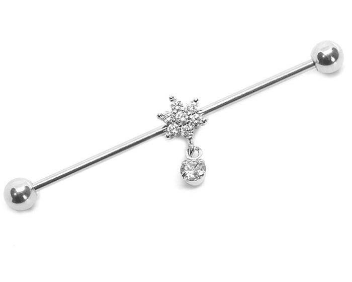 Imagem de Piercing Transversal Flor com Zircônias