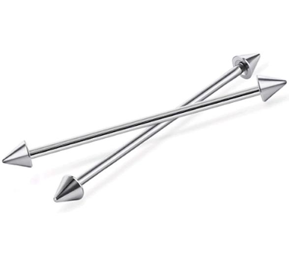 Imagem de Piercing Transversal / Megabell Industrial Para Orelha Spike Aço Cirúrgico