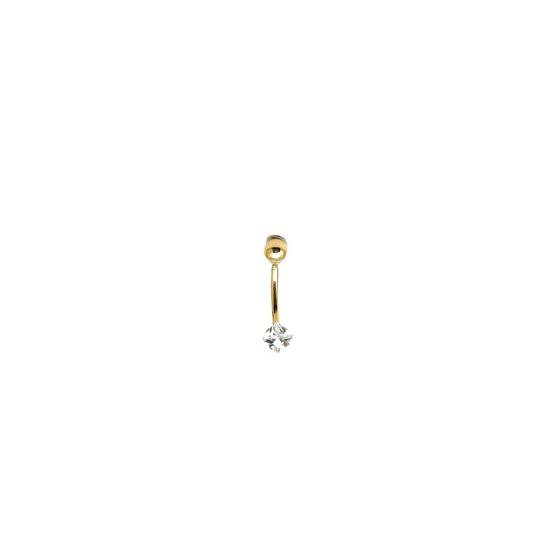 Imagem de Piercing Umbigo Ouro 18K Ponto de Luz Quadrado 4 milímetros K075 26413