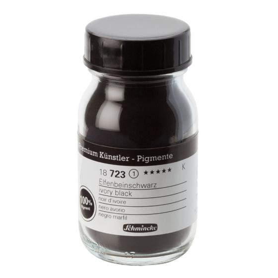 Imagem de Pigmento Artístico em Pó Schmincke 100ml 723 Ivory Black