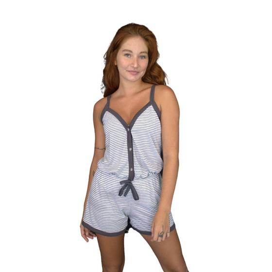 Imagem de Pijama Adulto Feminino Aberto Alcinha Baby Doll