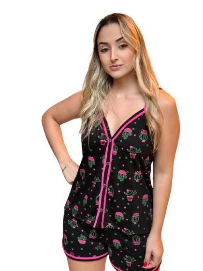 Imagem de Pijama Adulto Feminino Aberto Alcinha Baby Doll