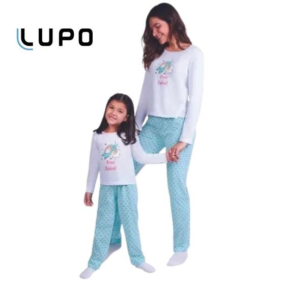 Imagem de Pijama Adulto Feminino De Inverno Lupo 100% Algodão Longo