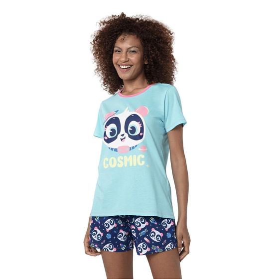 Imagem de Pijama Adulto Feminino Manga Curta Panda Puket 030602660