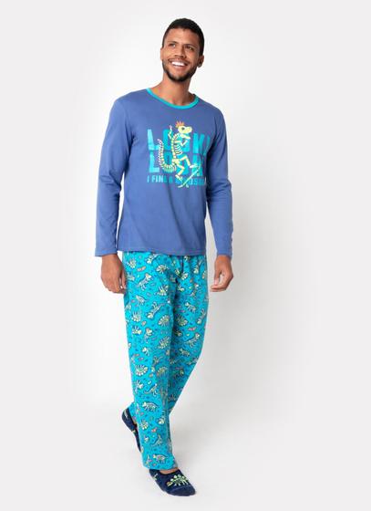 Pijama Adulto Masculino Brilha No Escuro Dino Fósseis Puket Menor preço em Pijama Adulto Masculino Brilha No Escuro Dino Fósseis Puket