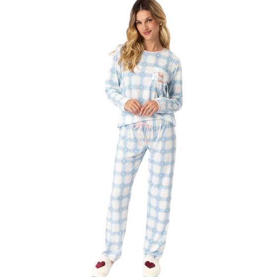 Imagem de Pijama Adulto Xadrez Urso