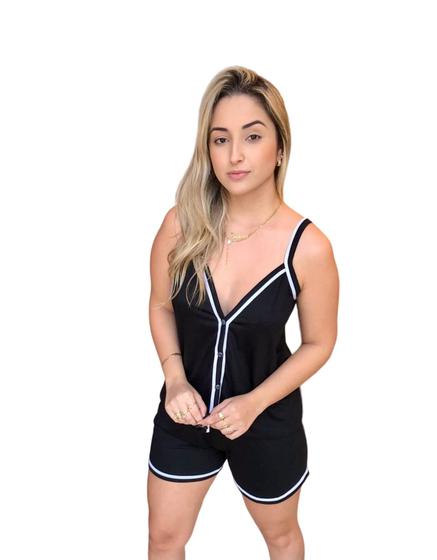 Imagem de Pijama alcinha aberto com botões, cirurgico amamentar gestação