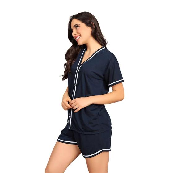 Imagem de Pijama Americano Feminino Short Doll Manga Curta Luna Cuore