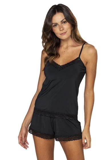 Imagem de Pijama Baby Doll Preto Short E Blusa Fluity Dia A Dia Trituê