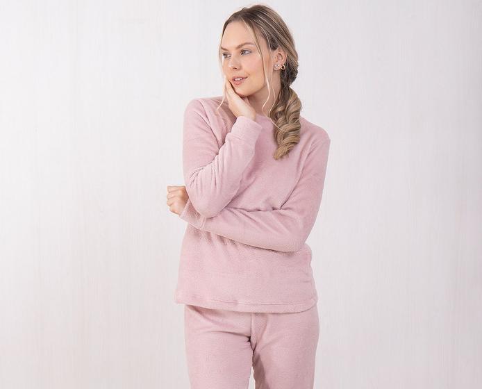 Imagem de Pijama Bella Enxovais Plush Adulto Sonhos Rosa