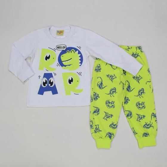 Imagem de pijama brilha no escuro infantil masculino dinossauro 2 e 3 anos