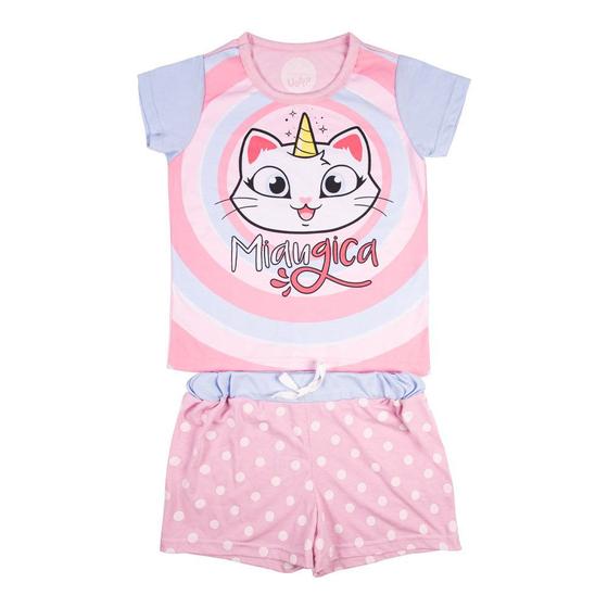 Imagem de Pijama Camisa e Short Infantil Feminino 4 Anos - Catcórnio