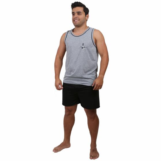 Imagem de Pijama Camiseta Masculino Verão Noite Fresquinho Regata