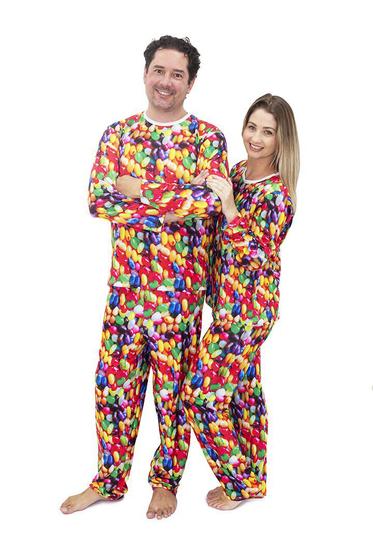 Imagem de Pijama Casal Longo Divertido Jujubas