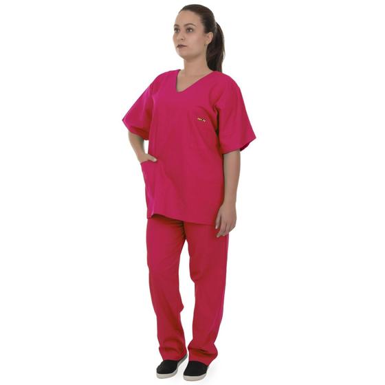 Imagem de Pijama Cirúrgico Scrub 100% Algodão Rosa Unissex Artipé