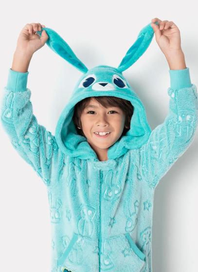 Imagem de Pijama Coelho Macacão Zíper Animal Infantil Original Puket