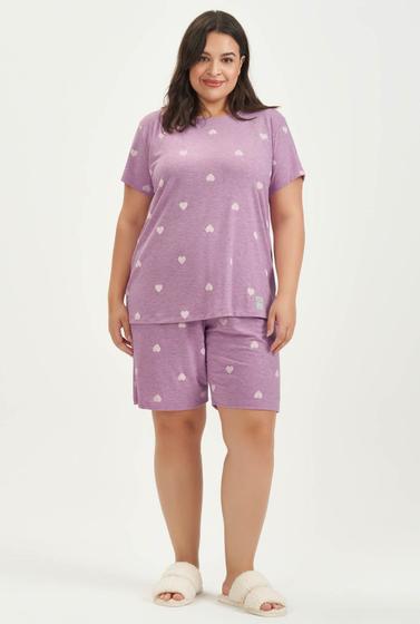 Imagem de Pijama Curto Bermuda Plus Size Cor Com Amor