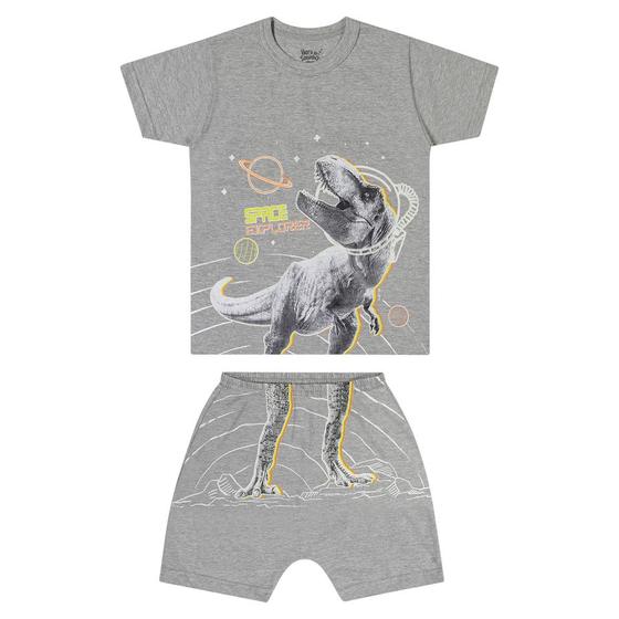 Imagem de Pijama Curto Infantil Elian Dinossauro Rex Masculino Brilha Escuro