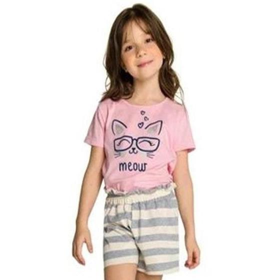 Imagem de Pijama Curto Infantil Menina Familia Cats Meow Bella Notte