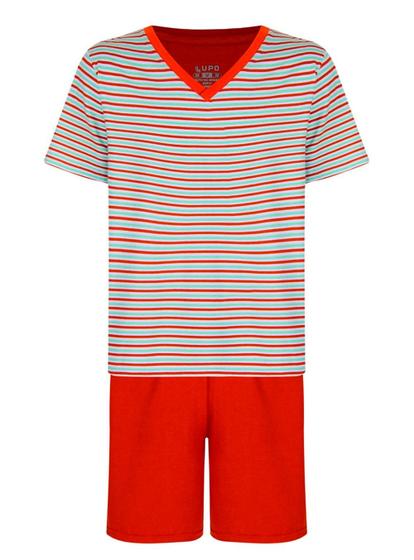 Imagem de Pijama Curto Lupo 28021-001 Masculino Listrado Algodão T. P/XG