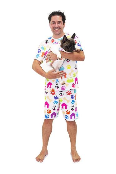 Imagem de Pijama Curto Masculino e Roupa Pet Divertido Alegria