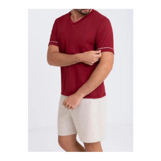 Imagem de Pijama Curto Masculino Gola V Lupo 28000-001