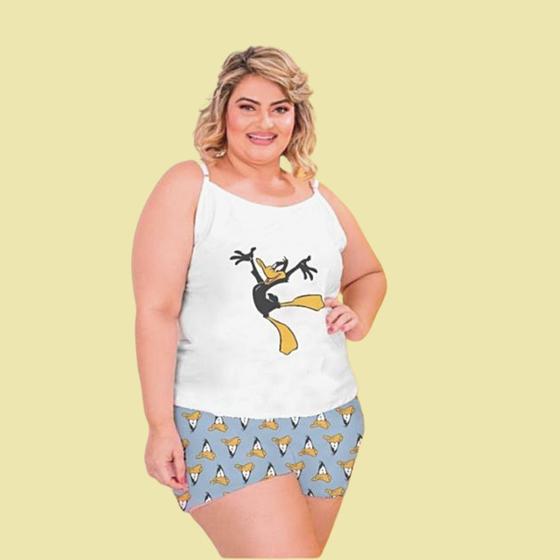 Imagem de Pijama curto Plus Size, Personagem, Tecido Soft Trend, Tamanho 54