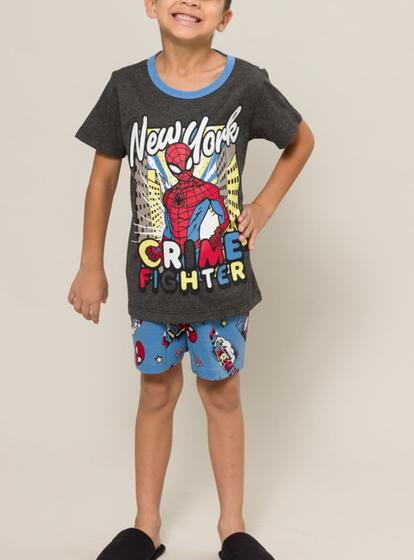 Imagem de Pijama Curto Spider Man 52.27.0002 Infantil Poliéster E Viscose T. 04/10