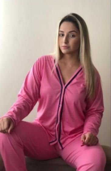 Imagem de Pijama De Frio Blogueirinha aberto com Botões, roupa para dormir inverno